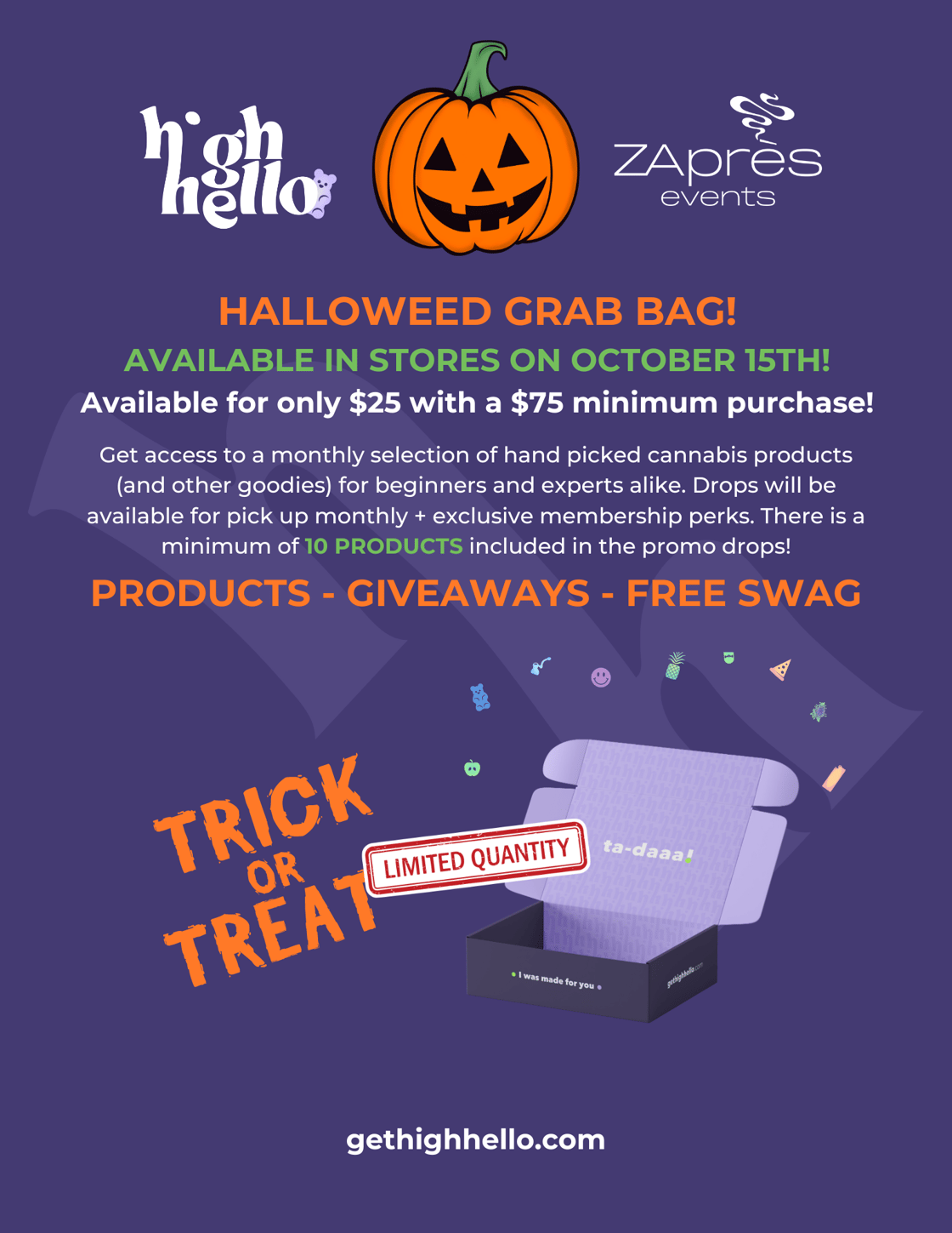 High Hello October Promotional Flyer